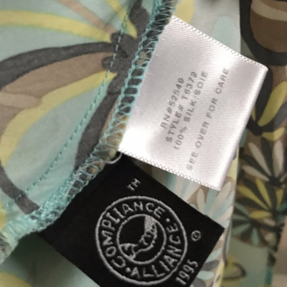 Silk Halter Blouse, Hawaiian Blouse, Tiki Blouse, Compliance Alliance - Picture 7 of 7